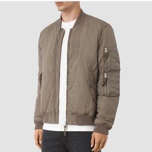 All Saints Men's Soven Bomber Brown Utility Streetwear Jacket